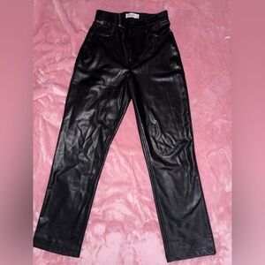 Abercrombie & Fitch Leather Straight Leg Pants Size 28‎ 90s Ultra High Rise